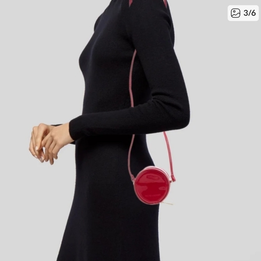 MARC JACOBS Mini 4" Red Patent Leather Crossbody Round Circle Canteen Bag Purse